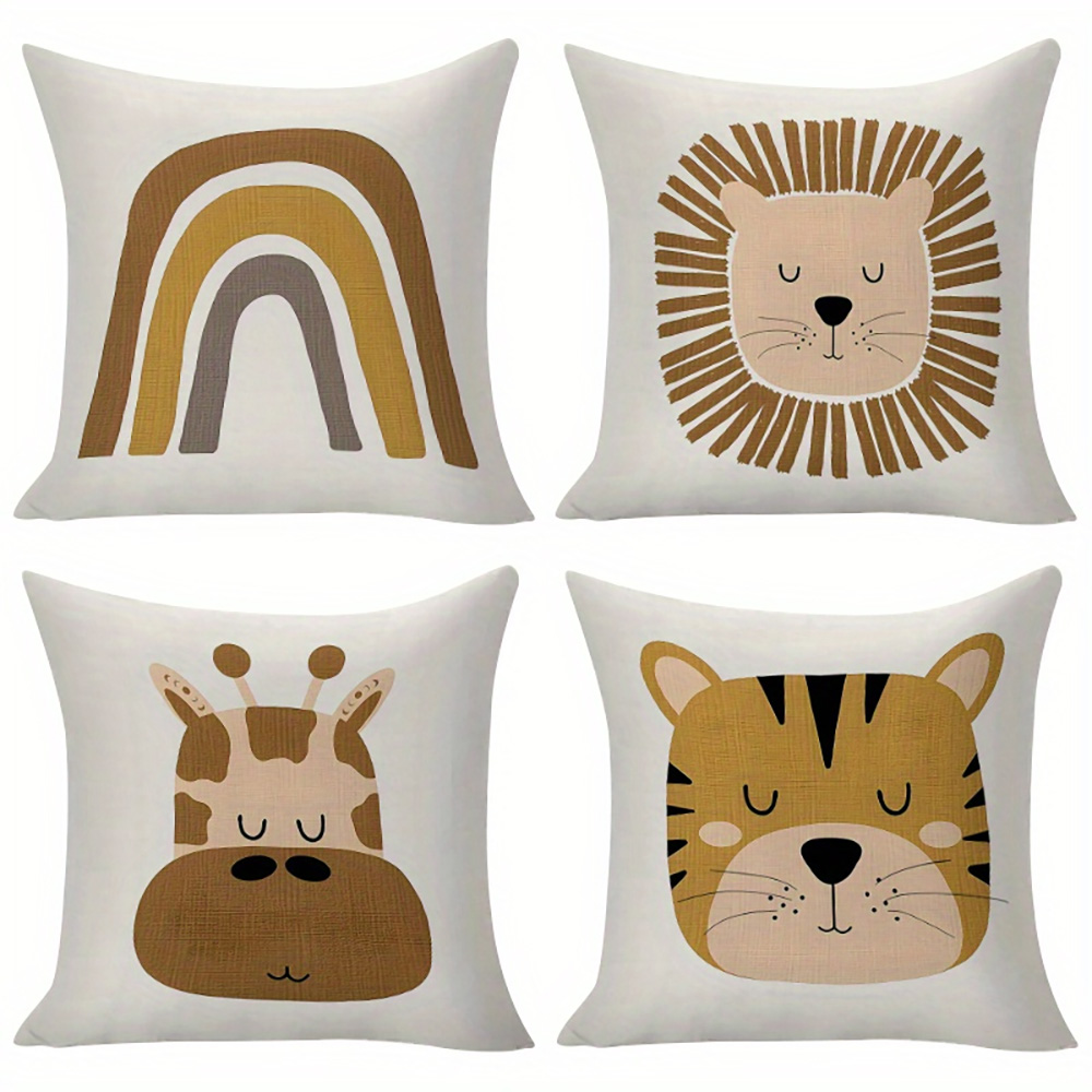 Baby Nursery Cushion - 1pc Boho Safari Animal Kids Throw