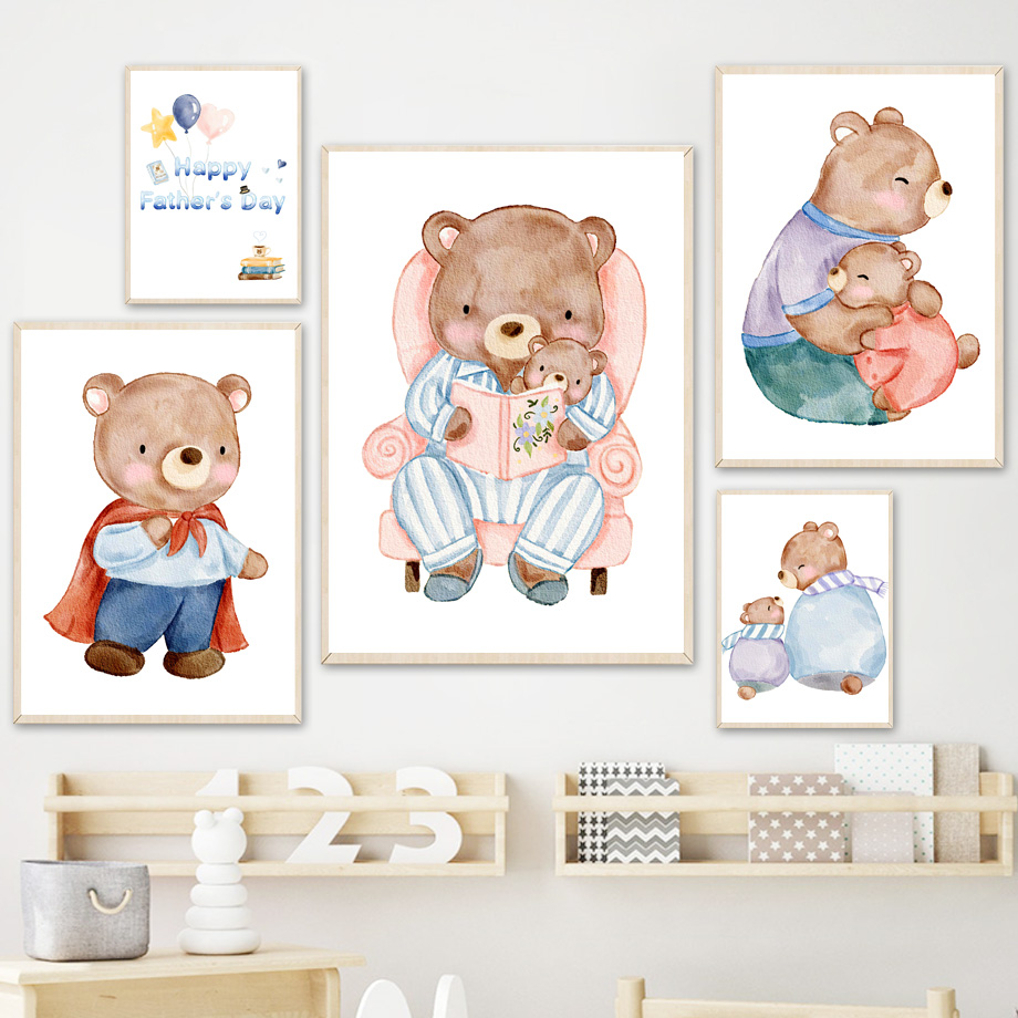 Baby Nursery Decor Boy - Funny Baby Bear Father Day Gift