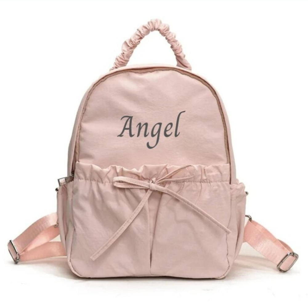 Baby Nursery Backpack - Personalized Name Backpack, Custom Embroidered Ruched