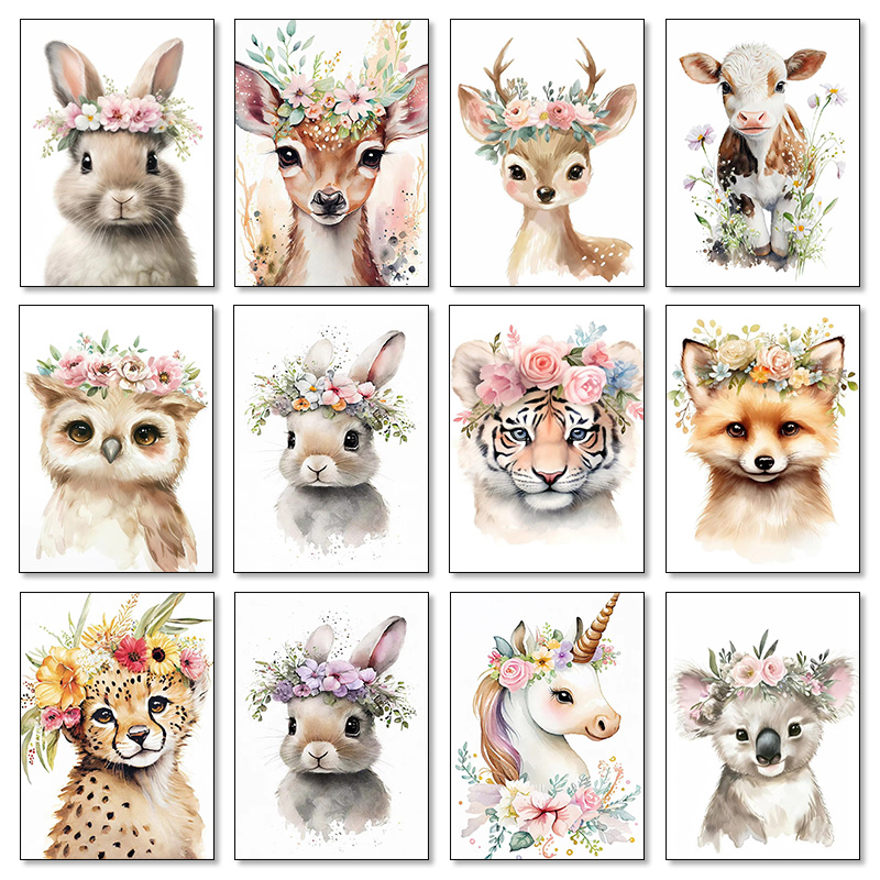 Baby Nursery Fabric - Baby Bear Bunny Deer Raccoon Owl