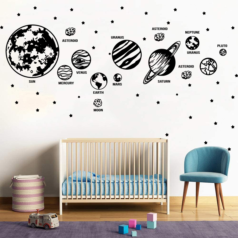 Baby Nursery Design - Large Planets Solar System Space Star