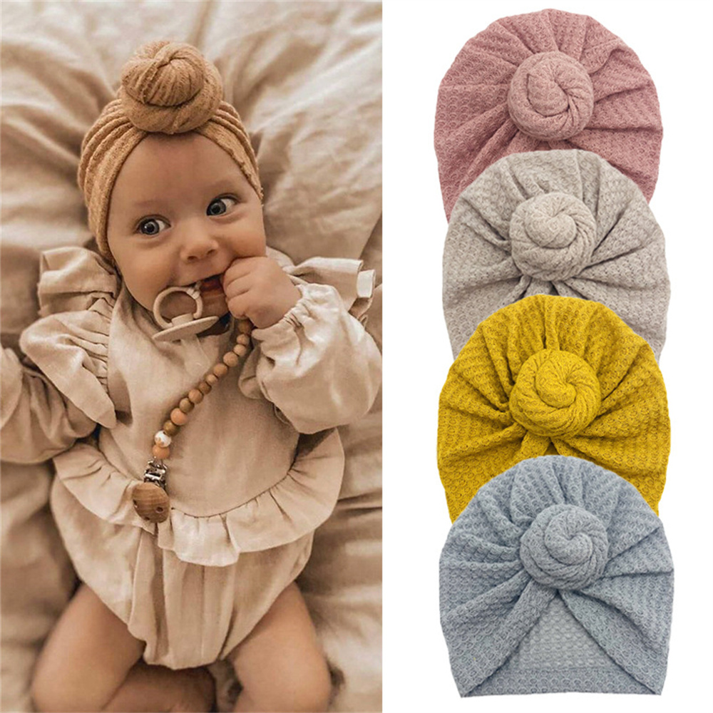 Baby Wrap Stretchy - Solid Donut Turban Baby Girl Cap