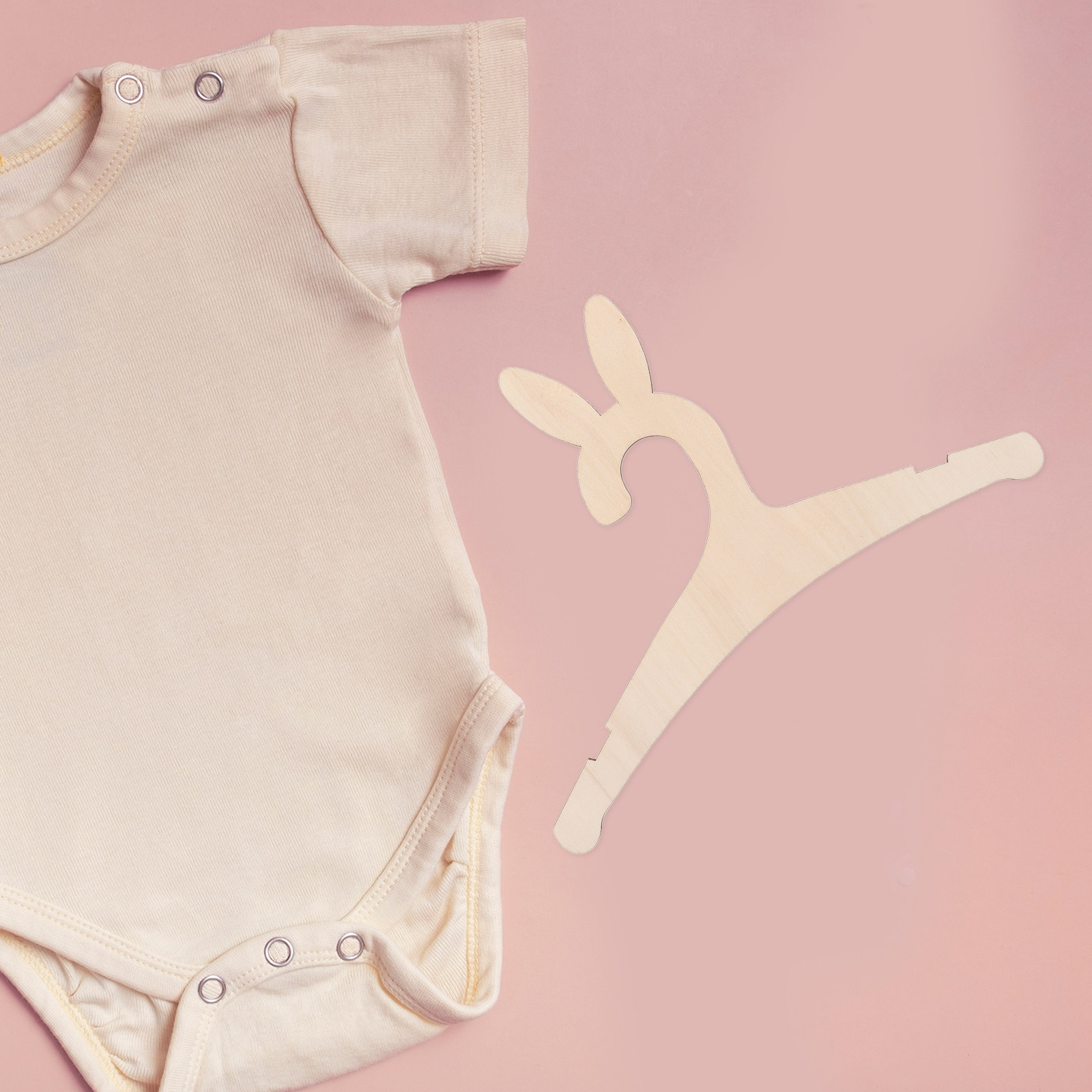 Baby Nursery Hangers - Wooden Baby Clothes Hangers 5 Pack