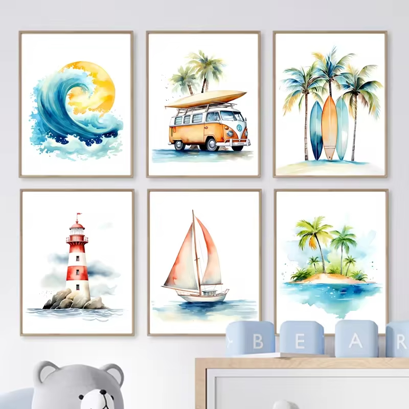 Surf Ocean Themed Nursery Beac - огляд і ціна Baby Nursery Ocean