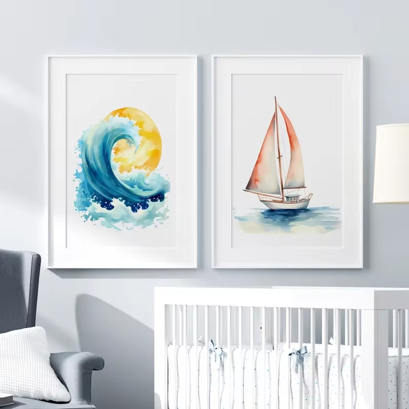 Surf Ocean Themed Nursery Beac - огляд і ціна Baby Nursery Ocean