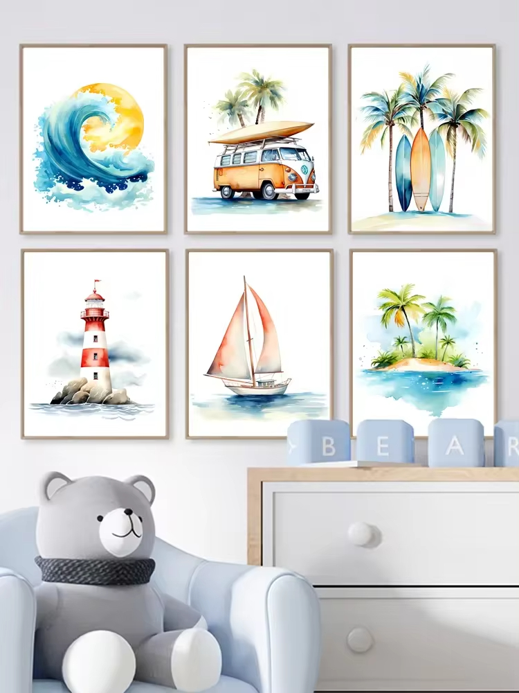 Surf Ocean Themed Nursery Beac - огляд і ціна Baby Nursery Ocean