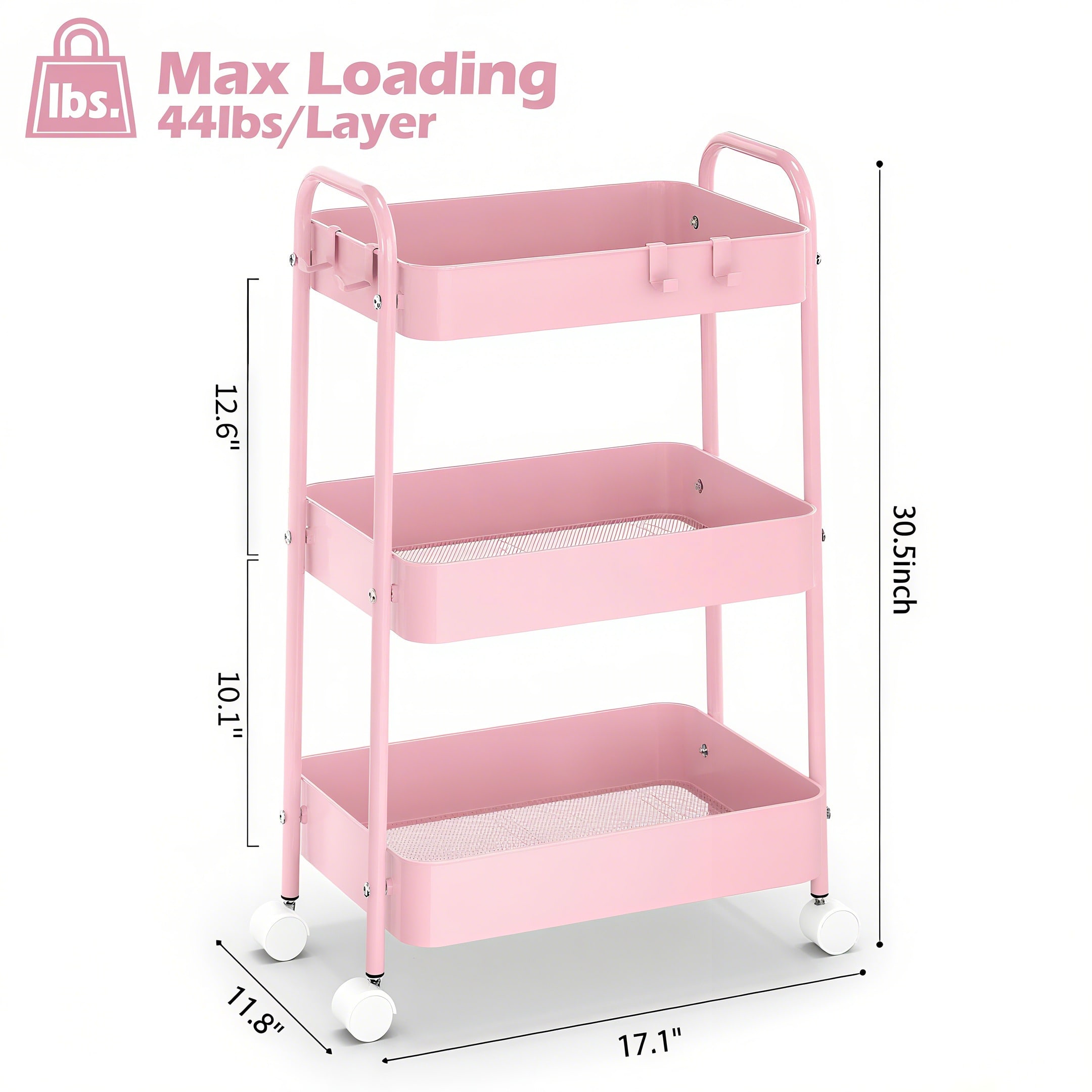 3 Tier Metal Rolling Cart With - огляд і ціна Baby Nursery Cart