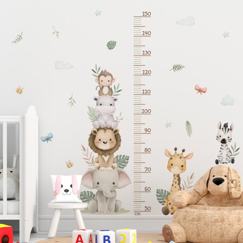 Children's Growth Chart Sticke - огляд і ціна Baby Nursery Jungle Wallpaper