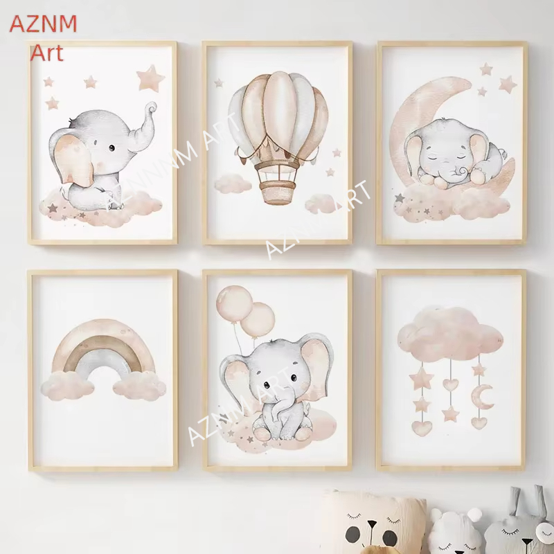 Elephant Balloon Rainbow Moon  - огляд і ціна Baby Nursery Room