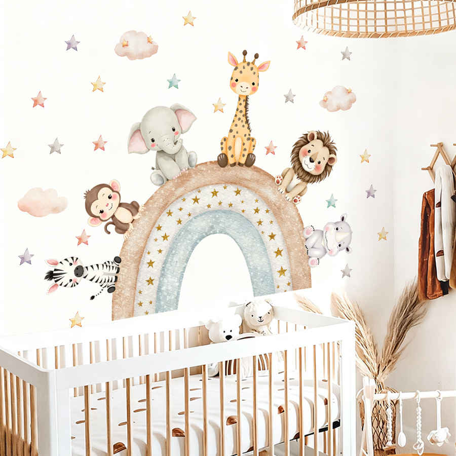 Jungle Animals Wall Stickers f - огляд і ціна Baby Nursery Jungle Wallpaper