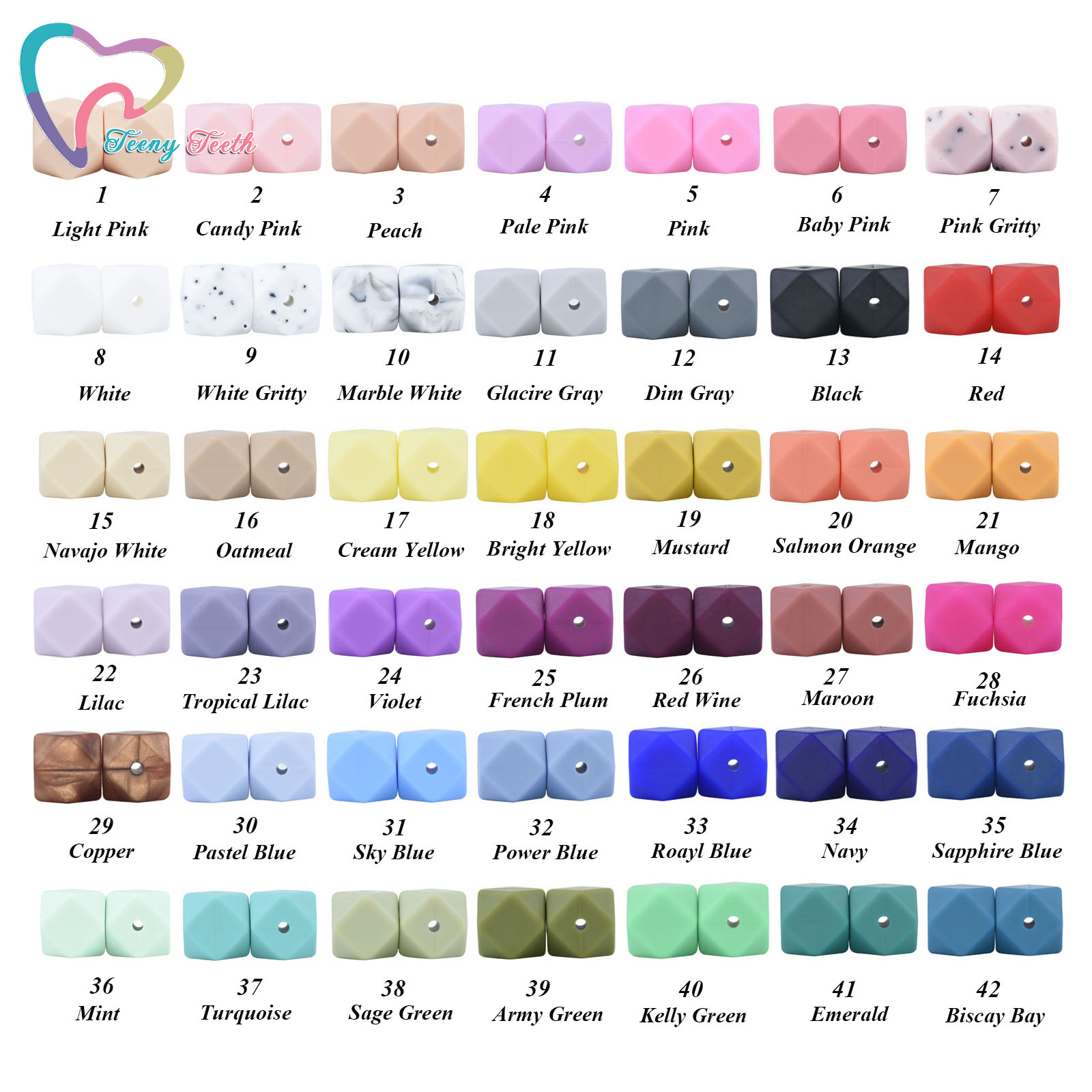 Teeny Teeth 20 PCS 42 Colors 1 - огляд і ціна Baby Nursery Hospital