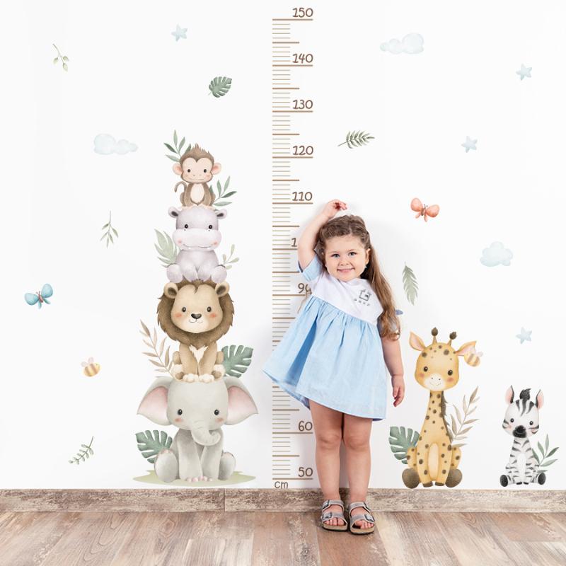 Children's Growth Chart Sticke - огляд і ціна Baby Nursery Jungle Wallpaper