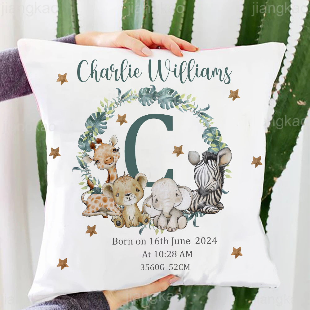 Personalized Safari Animal wit - огляд і ціна Baby Nursery Cushion