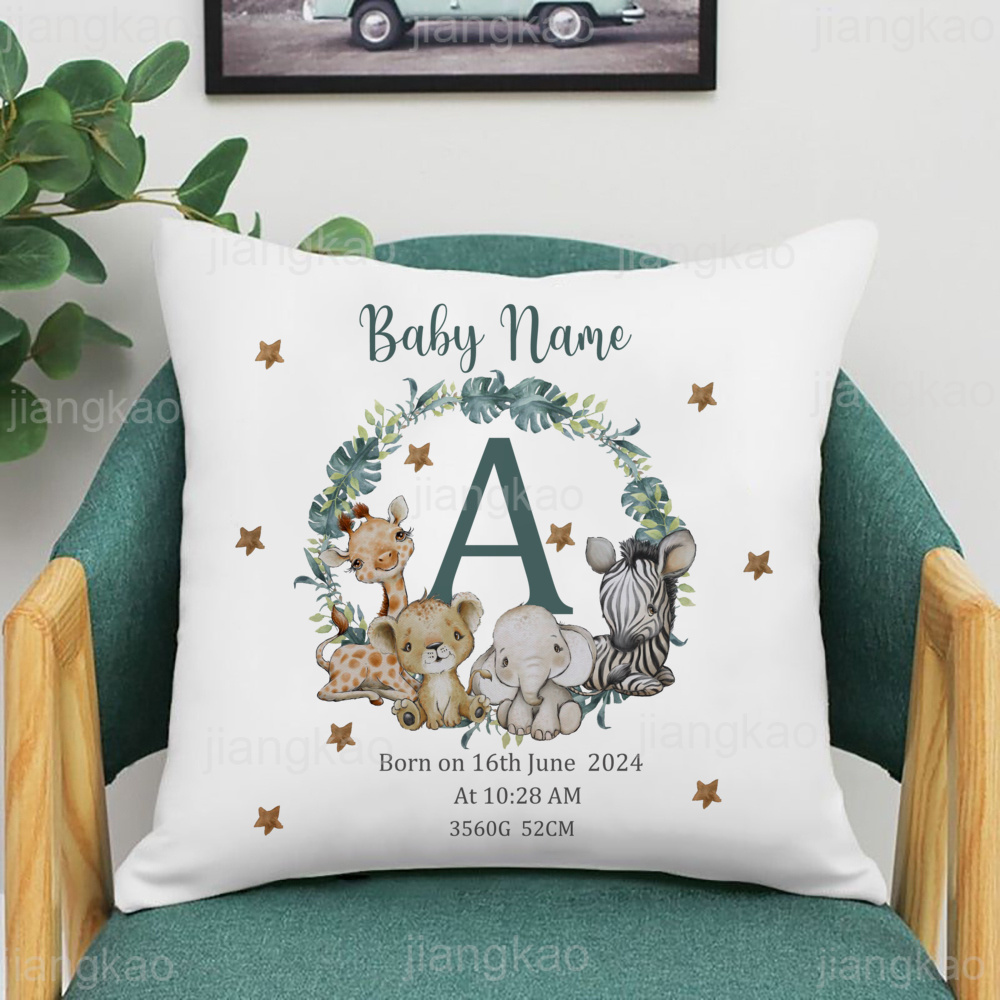 Personalized Safari Animal wit - огляд і ціна Baby Nursery Cushion