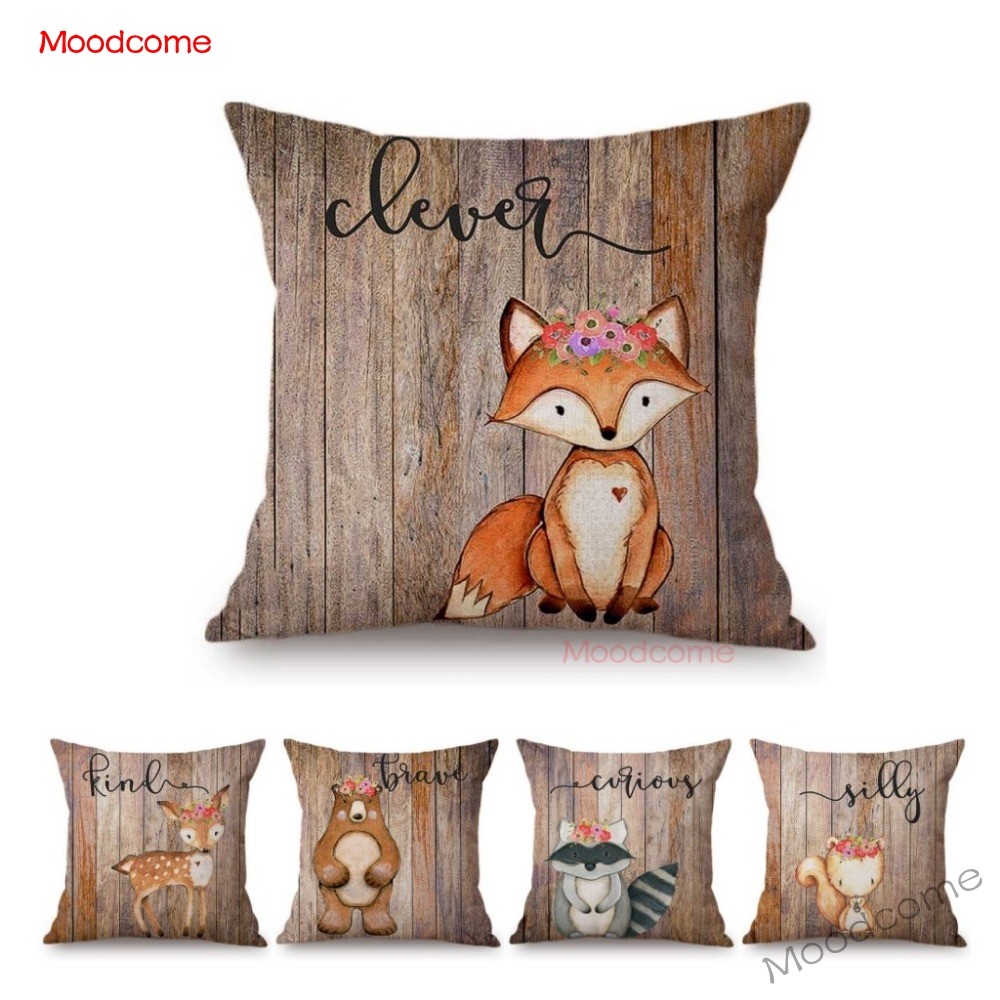 Cute Woodland Animals Wood Tex - огляд і ціна Baby Nursery Cushion