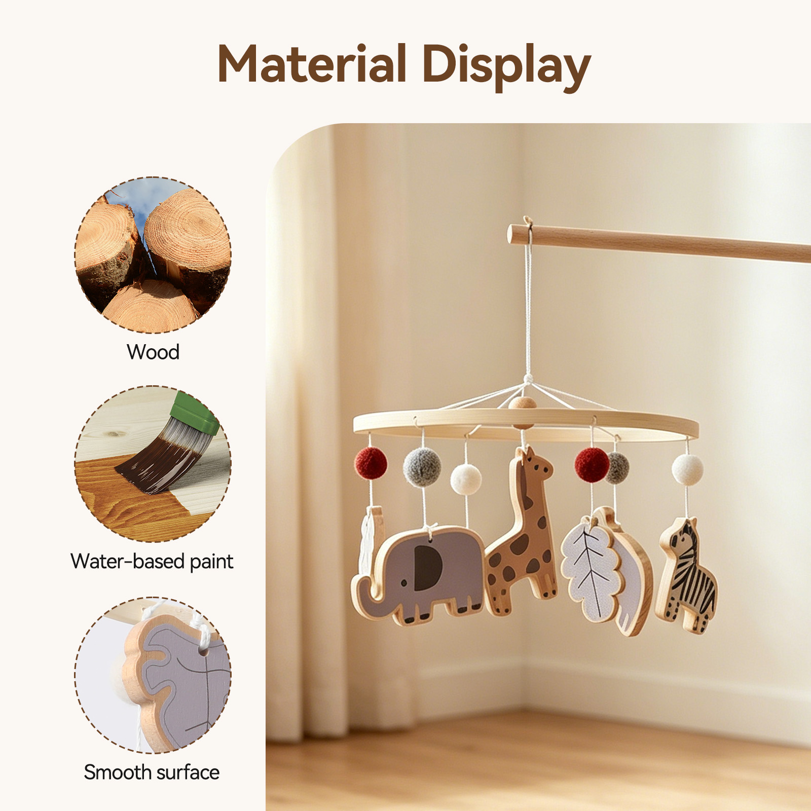 Wooden Forest Baby Bed Bell An - огляд і ціна Crib Mobile Musical