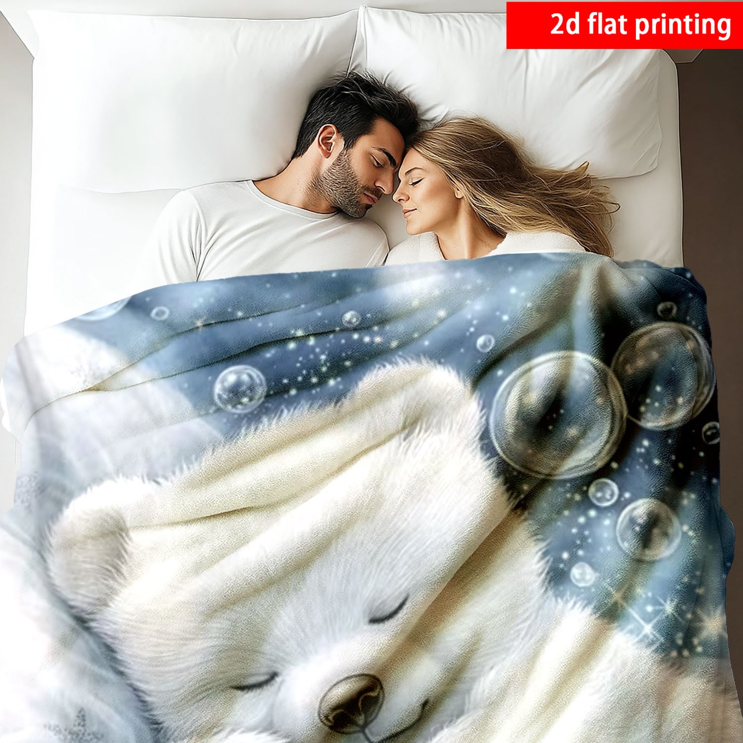 Cute Polar Bear Print Throw Bl - огляд і ціна Baby Nursery Ocean
