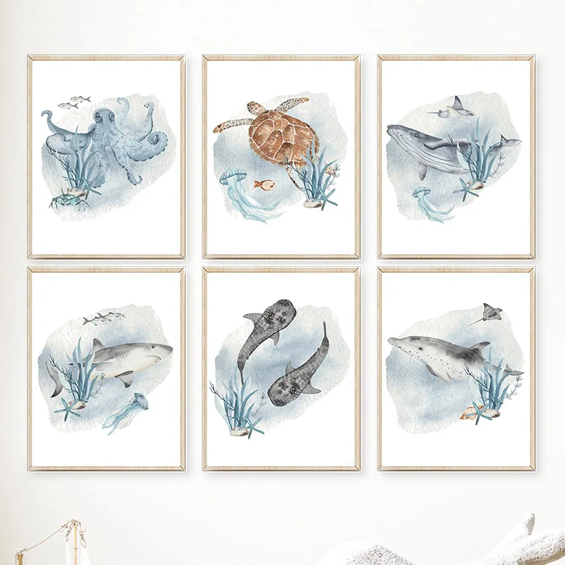 Posters And Prints Whale Fish  - огляд і ціна Baby Nursery Ocean