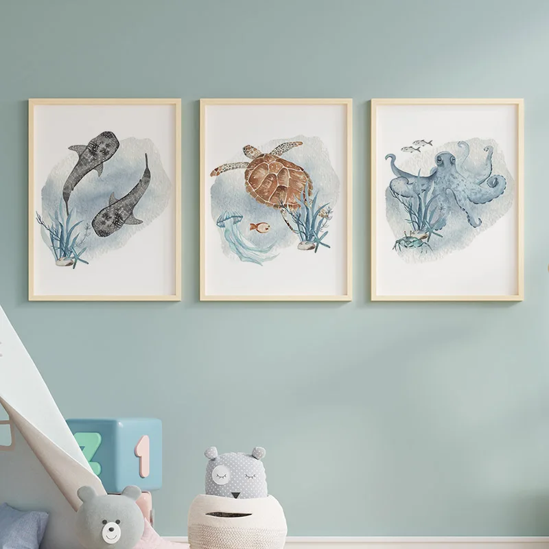 Posters And Prints Whale Fish  - огляд і ціна Baby Nursery Ocean