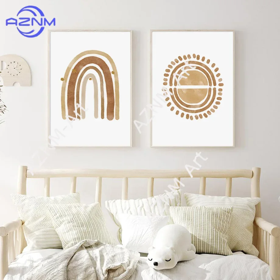 Boho Nursery Wall Art Canvas - - огляд і ціна Baby Nursery Room
