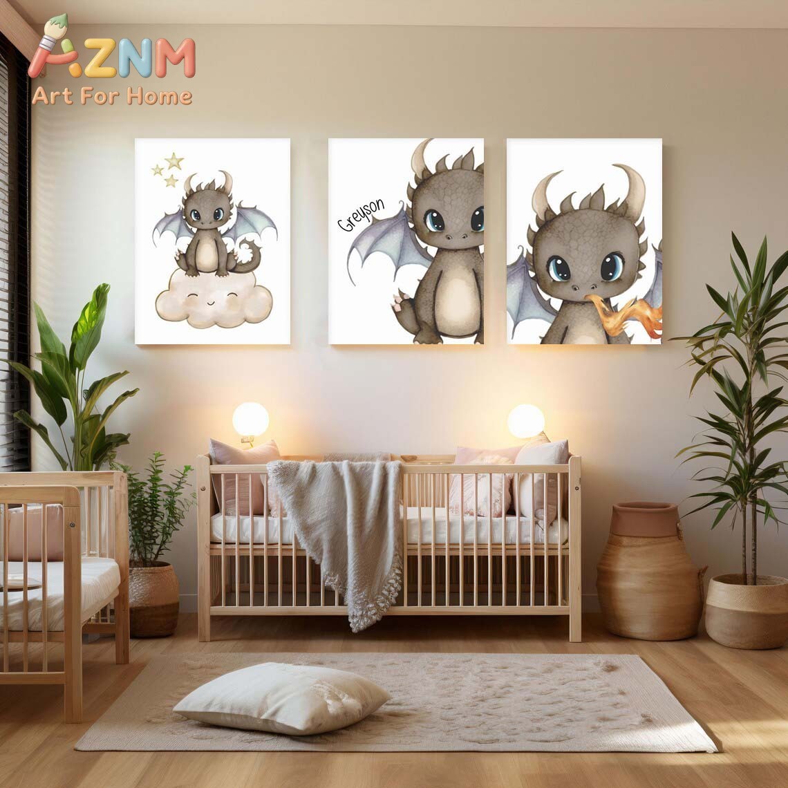 AZNM Cute Baby Dragon Canvas W - огляд і ціна Baby Nursery Room