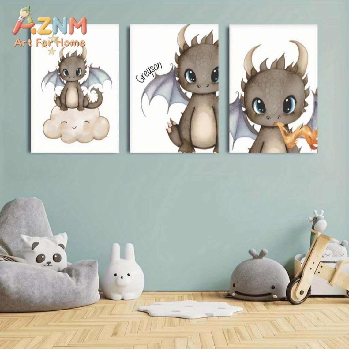 AZNM Cute Baby Dragon Canvas W - огляд і ціна Baby Nursery Room