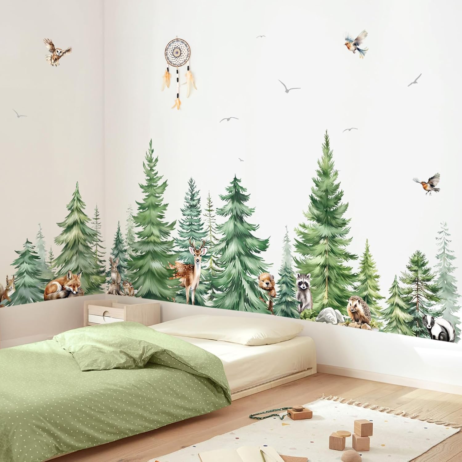 Large Watercolor Pine Tree Ani - огляд і ціна Baby Nursery Design