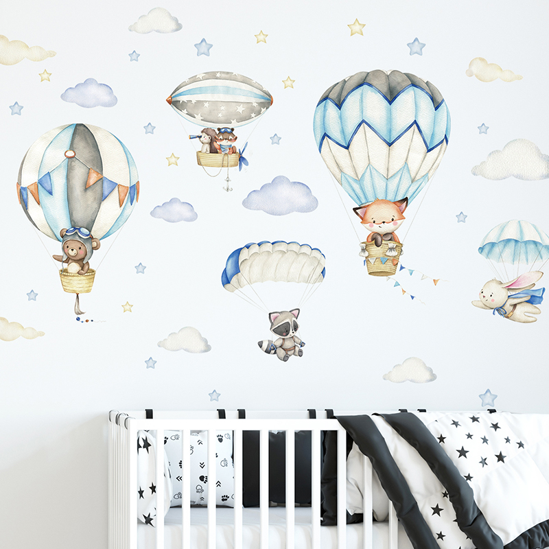 Cartoon Cute Animals Hot Air B - огляд і ціна Baby Nursery Hot Air Balloon