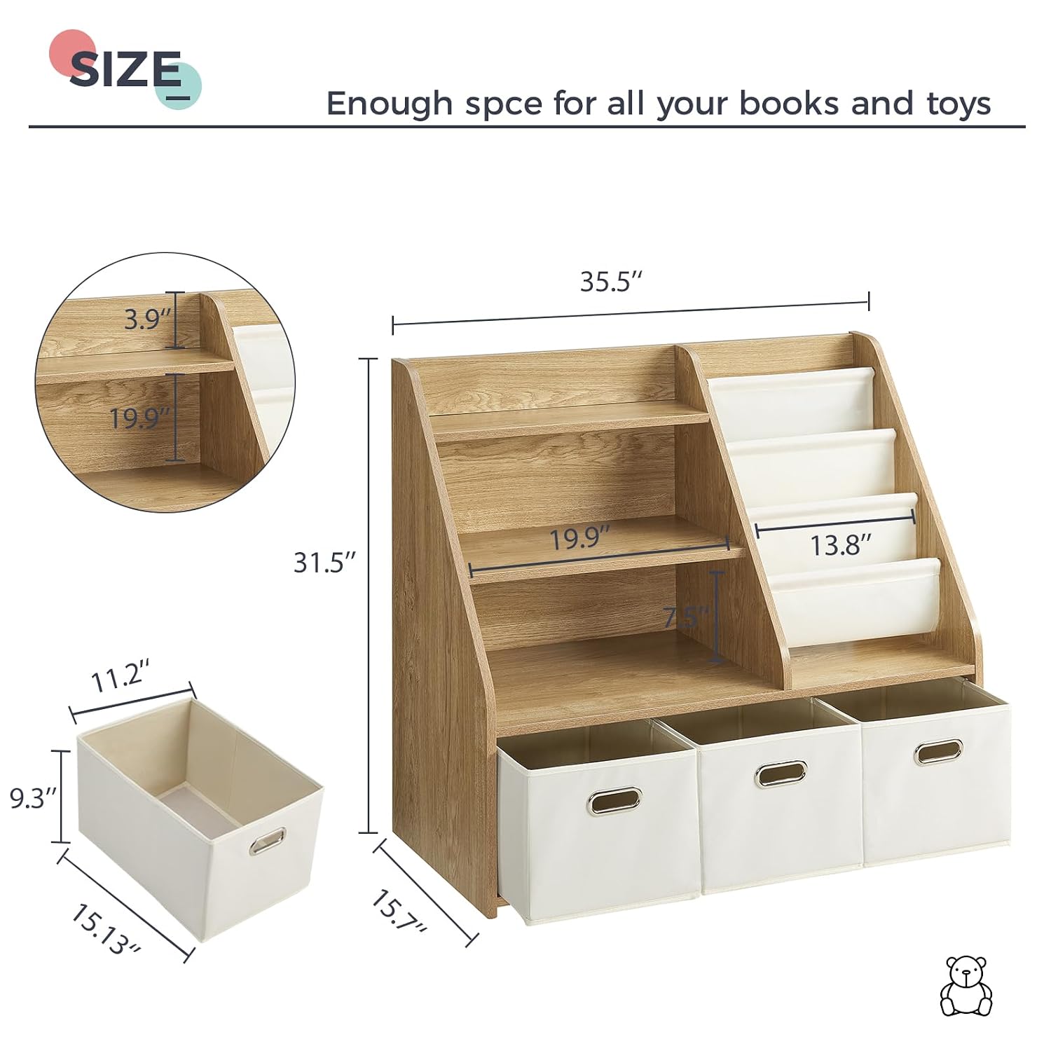 Montessori Wood Bookshelf & To - огляд і ціна Baby Nursery Fabric