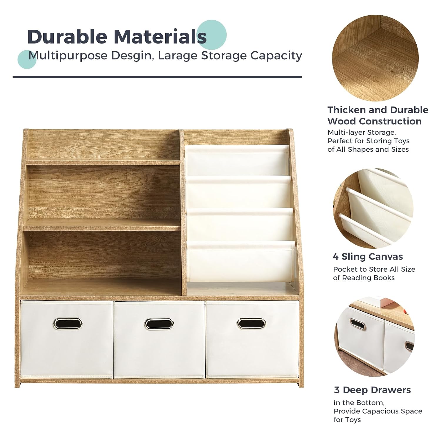 Montessori Wood Bookshelf & To - огляд і ціна Baby Nursery Fabric