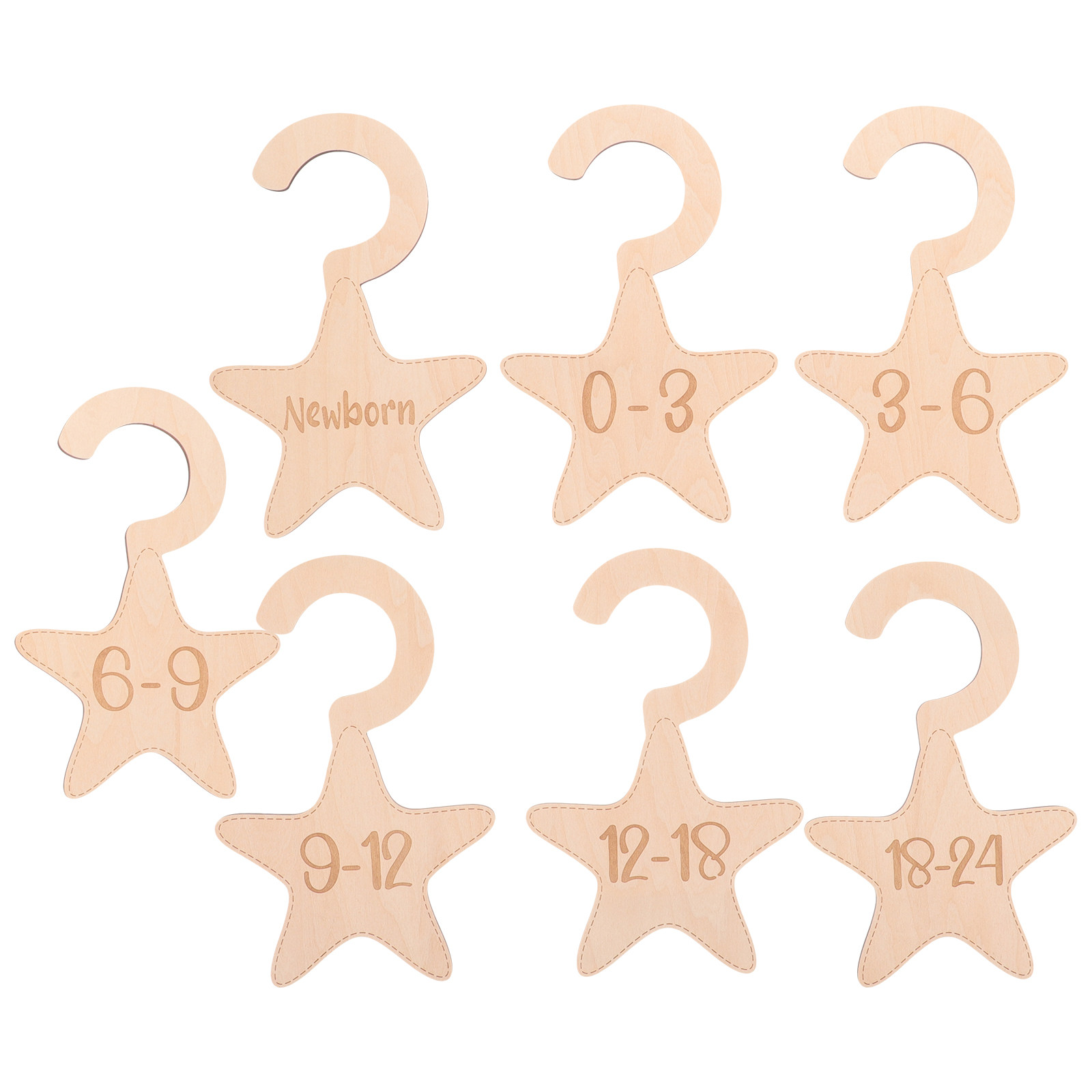 7Pcs Wood Baby Wardrobe Divide - огляд і ціна Baby Nursery Hangers