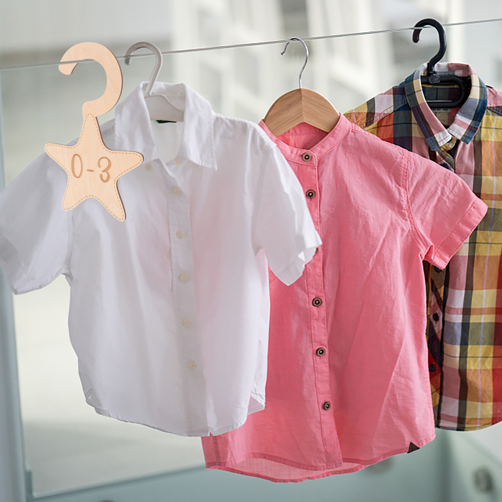 7Pcs Wood Baby Wardrobe Divide - огляд і ціна Baby Nursery Hangers