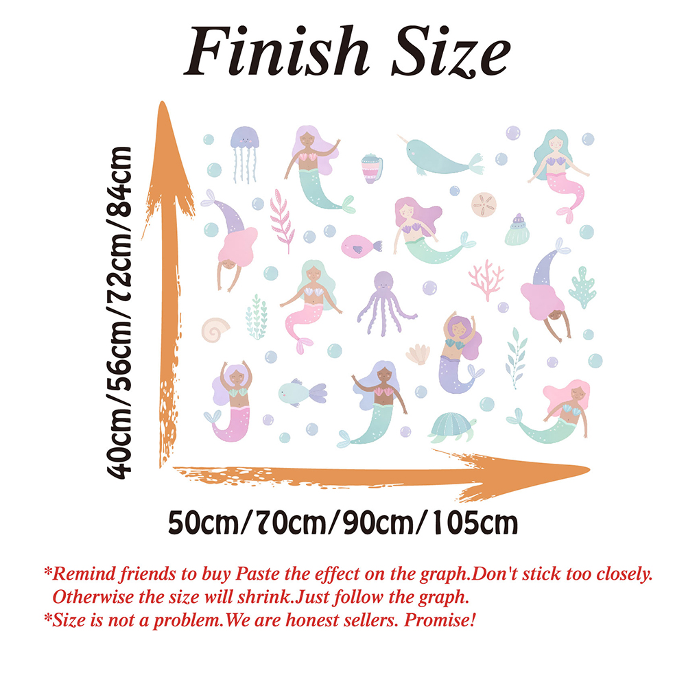 Watercolor Mermaid Wall Sticke - огляд і ціна Baby Nursery Ocean