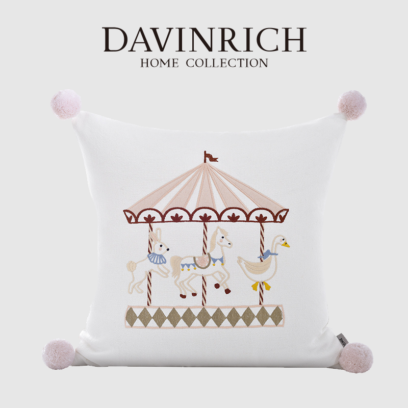 DAVINRICH Embroidered Carousel - огляд і ціна Baby Nursery Cushion