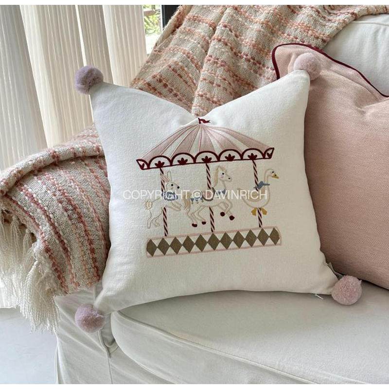 DAVINRICH Embroidered Carousel - огляд і ціна Baby Nursery Cushion