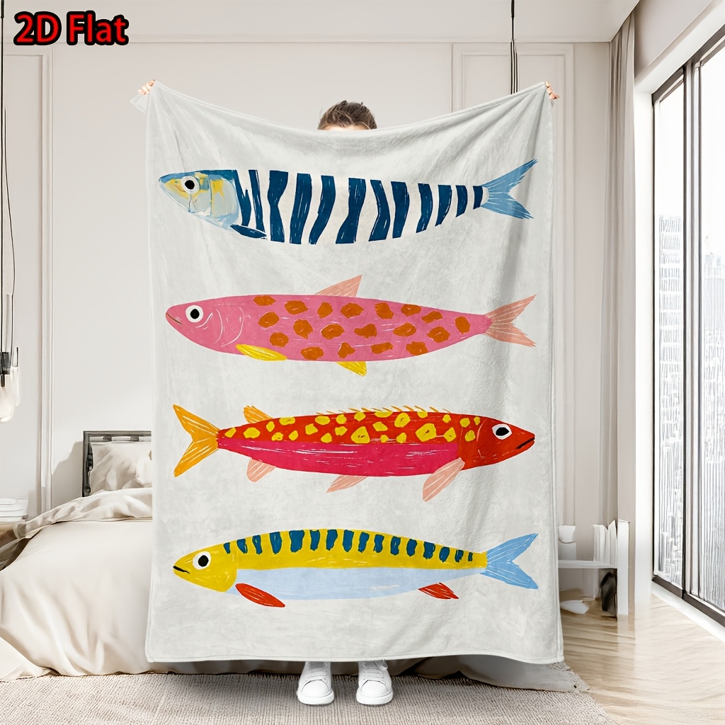 Whimsical Fish Print Throw Bla - огляд і ціна Baby Nursery Ocean