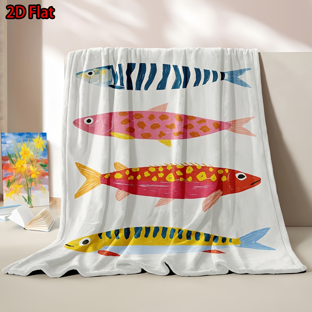 Whimsical Fish Print Throw Bla - огляд і ціна Baby Nursery Ocean