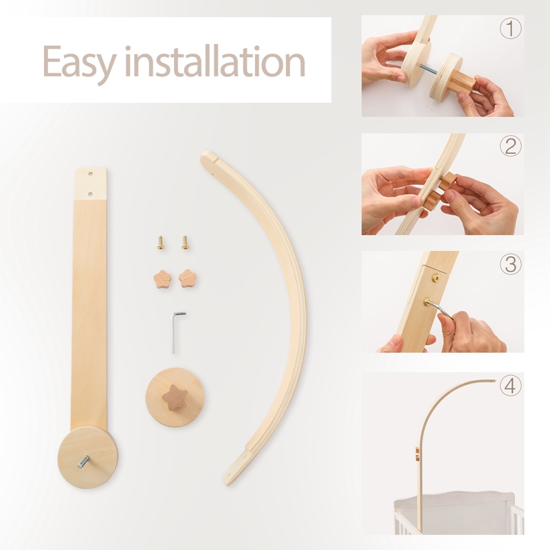 Baby Wooden Bed Bell Bracket M - огляд і ціна Crib Mobile Musical