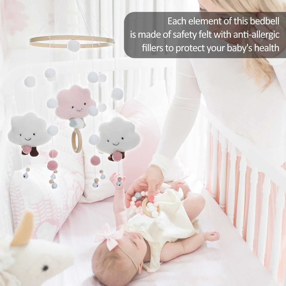 Mobile Wind Chimes with Cloud  - огляд і ціна Crib Mobile Musical