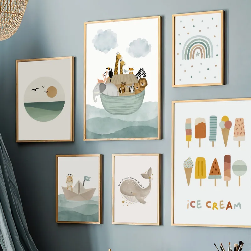 1pc frameless Canvas Painting  - огляд і ціна Baby Nursery Ocean