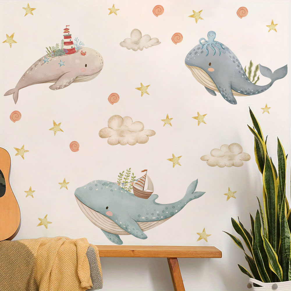 Cartoon Marine Whale Star Wall - огляд і ціна Baby Nursery Ocean