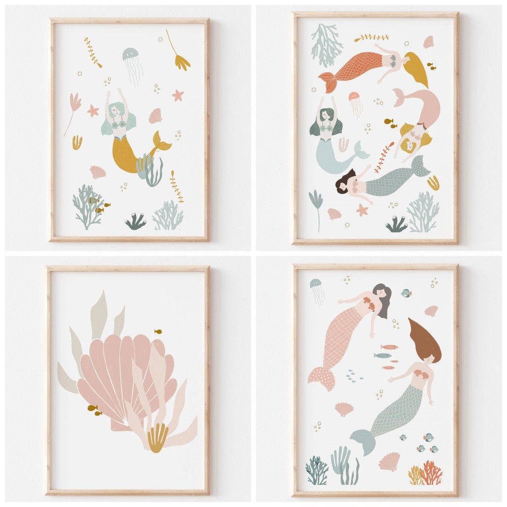Boho Nursery Ocean Themed Pink - огляд і ціна Baby Nursery Ocean