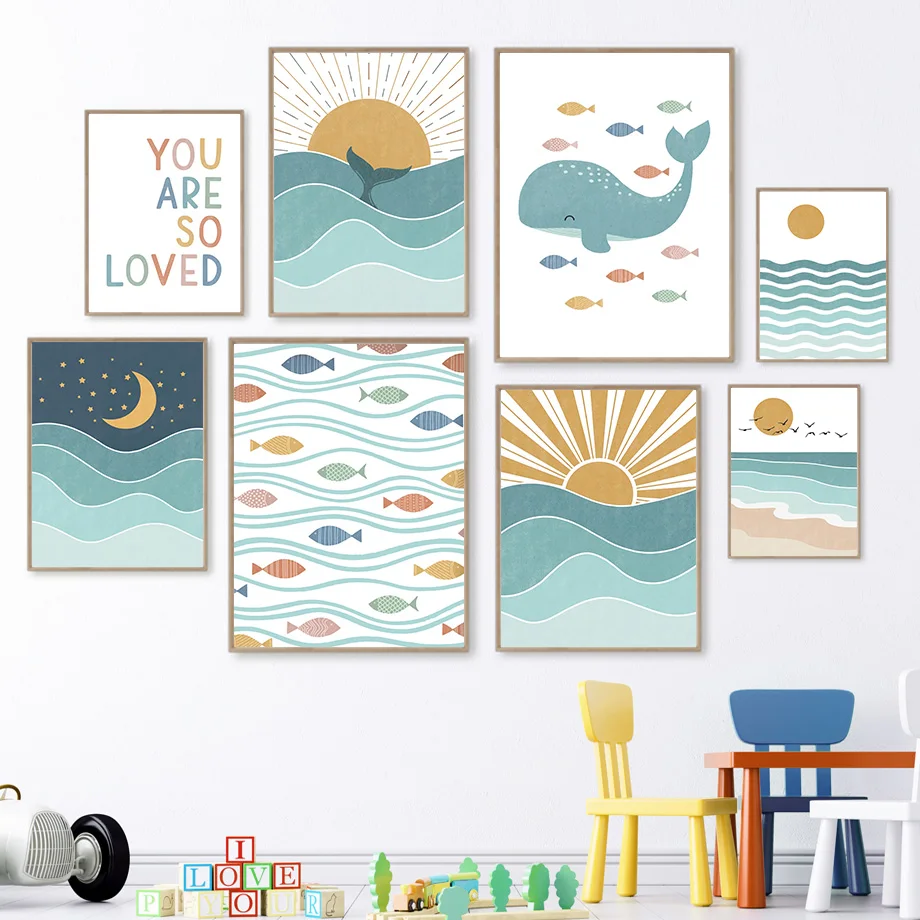 1pc frameless Fish Whale Seagu - огляд і ціна Baby Nursery Ocean