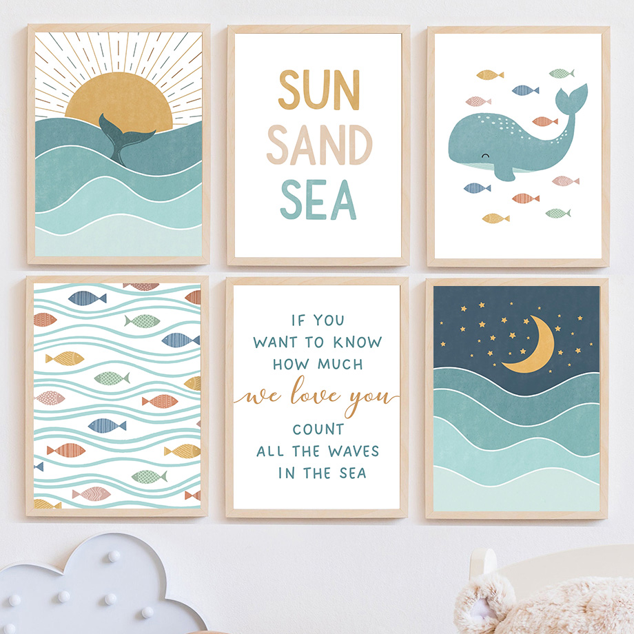 1pc frameless Fish Whale Seagu - огляд і ціна Baby Nursery Ocean