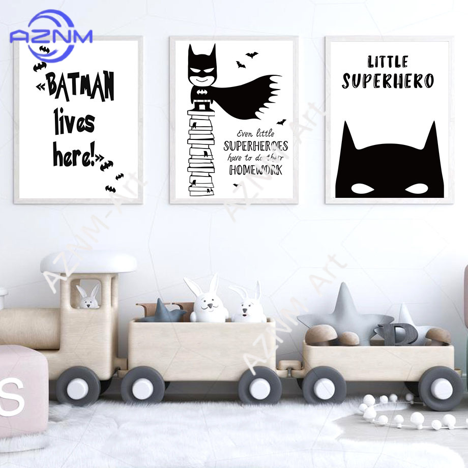 Wall Art Canvas Painting Bat C - огляд і ціна Baby Nursery Decor Boy