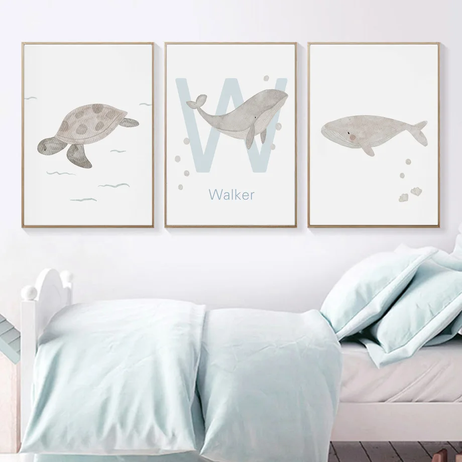 Custom Name Whale Octopus Turt - огляд і ціна Baby Nursery Ocean
